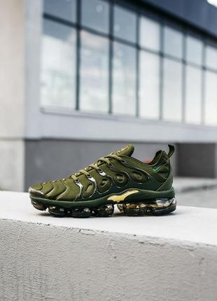 Кроссовки мужские nike air vapormax plus tn olive green, найк вапормакс плюс тн зеленые хаки