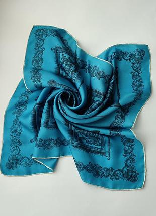 Шелковый французкий винтажный платок с гербом рыцарей орденов франции .