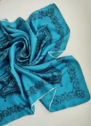 Шелковый французкий винтажный платок с гербом рыцарей орденов франции .