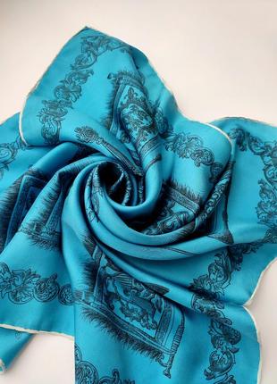 Шелковый французкий винтажный платок с гербом рыцарей орденов франции .