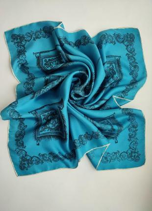 Шелковый французкий винтажный платок с гербом рыцарей орденов франции .6 фото