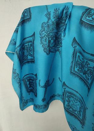 Шелковый французкий винтажный платок с гербом рыцарей орденов франции .