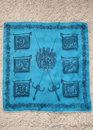 Шелковый французкий винтажный платок с гербом рыцарей орденов франции .
