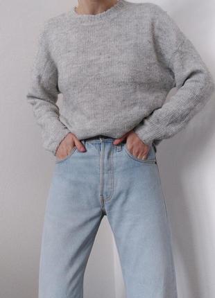Шерстяной свитер серый джемпер шерсть only свитер альпака джемпер пуловер реглан лонгслив кофта шерстяной свитер джемпер шерсть3 фото
