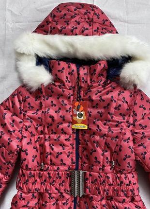 116р. куртка на девочку, пуховик, пальто зима / деми3 фото