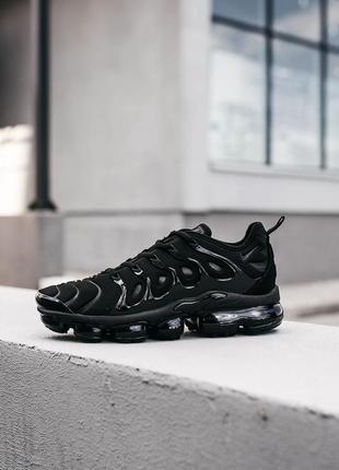 Кроссовки мужские nike air vapormax plus tn черные, найк аир вапормакс плюс тн, vapor max