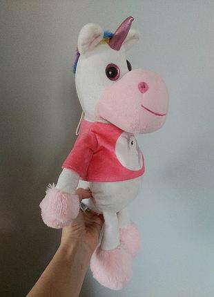 Большая мягкая очень милая яркая игрушка единорог. нитевичка