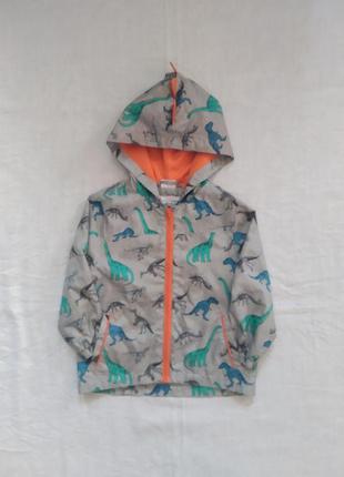 Легкая курточка - ветровка принт динозавры с забавным гребешком бренда f&amp;fAP 2-3 eur 92-982 фото