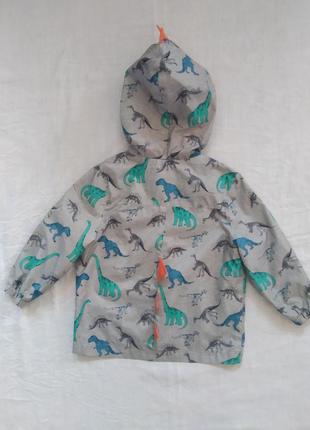 Легкая курточка - ветровка принт динозавры с забавным гребешком бренда f&amp;fAP 2-3 eur 92-985 фото