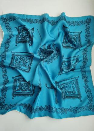 Шелковый французкий винтажный платок с гербом рыцарей орденов франции .8 фото
