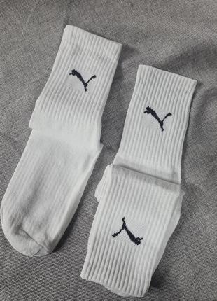 Носки пума , высокие белые носки женские мужские унисекс, белые носки, носки женские белые2 фото