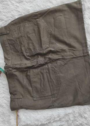 Юбка джинсовая идеальное состояние юбка коричневого и серого оттенка2 фото