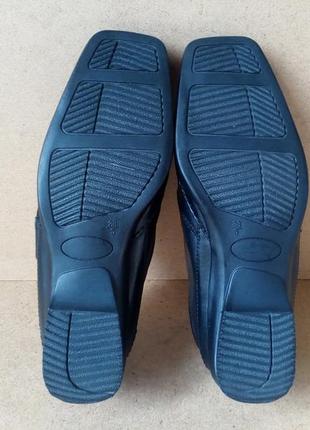 Мокасины туфли janet d кожаные черные на липучках мягкие2 фото