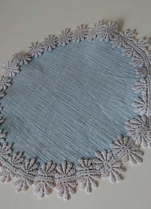 Винтажная хлопковая круглая салфетка