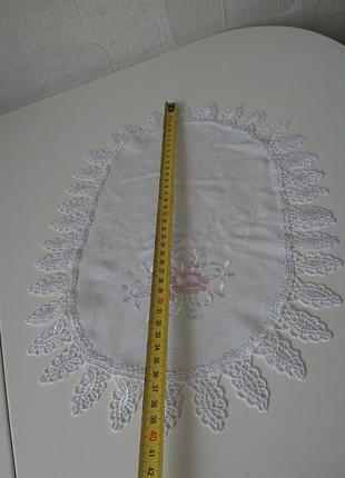 Винтажная скатерка салфетка вышивка кружево8 фото
