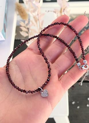 Чокер на шию з натурального гранату