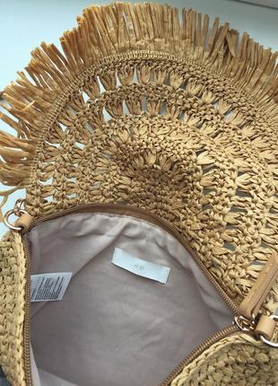 Соломенная сумка через плечо кросс боди h&m плетеная, клатч4 фото