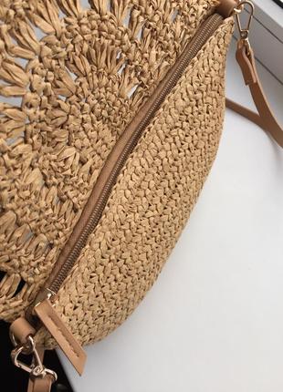 Стильна солом'яна сумка крос-боді h&m плетена сумка клатч6 фото