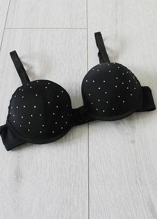 Черный бюстгалтер со стразами