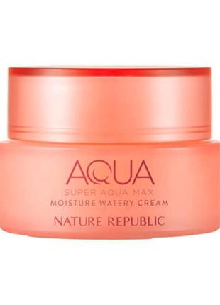 Крем для сухой/нормальной кожи nature republic super aqua moisture водянистые cream 80 мл