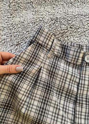 H&m актуальні штани в клітинку з високою посадкою трендові брюки6 фото