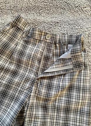 H&m актуальні штани в клітинку з високою посадкою трендові брюки7 фото