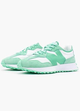 Женские кроссовки new balance 327 mint white / smb