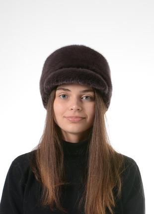 Женская норковая зимняя кепка