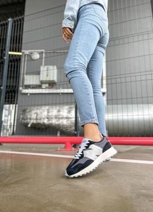 Женские кроссовки new balance 327 black beige white / smb