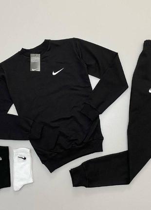 Топовый весенний спортивный комплект свитшот + штаны унисекс в стиле найк nike