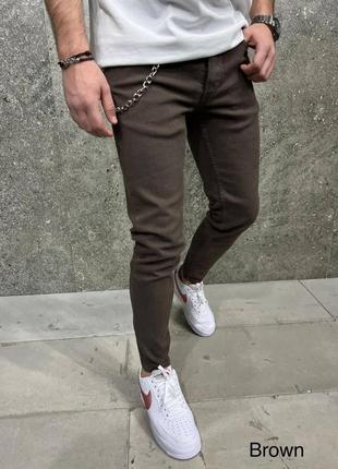 Джинсы мужские базовые коричневые турция / джинси чоловічі базові штаны штани коричневі турречина
