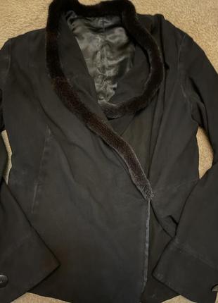 Куртка кожа с норкой
