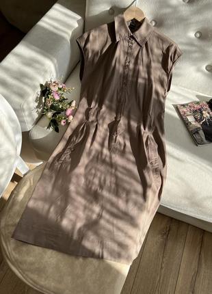 Бавовняна сукня-сорочка хакі8 фото