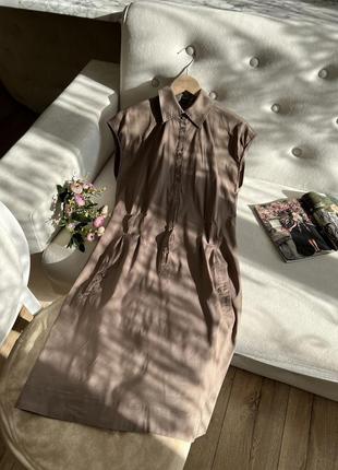 Бавовняна сукня-сорочка хакі9 фото