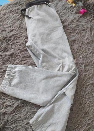 Спортивные теплые штаны серые