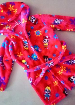 Детский махровый халат куклы лол