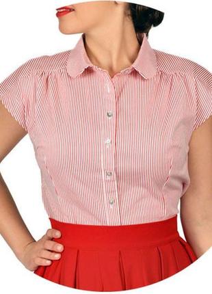 Рубашка стрейч collectif vintage london uk14 укороченная