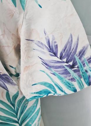 Великолепная нежная мыла красивая классная винтажная шелковая блузка блуза ретро винтаж растительный принт натуральный шелк5 фото