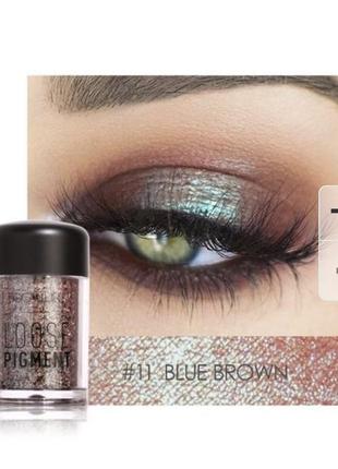 Пигмент для век focallure loose pigment eyeshadow 11 blue brown