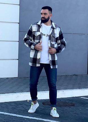 Мужская стильная рубашка клетка