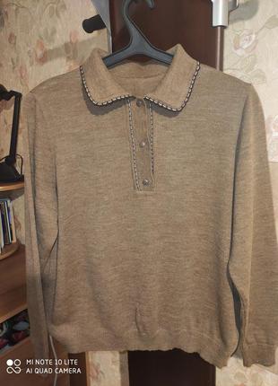 Светр чоловічий коричневий новий вовна шерсть