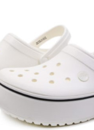 Сабо crocs crocband platform blossom кроксы пудра на платформе