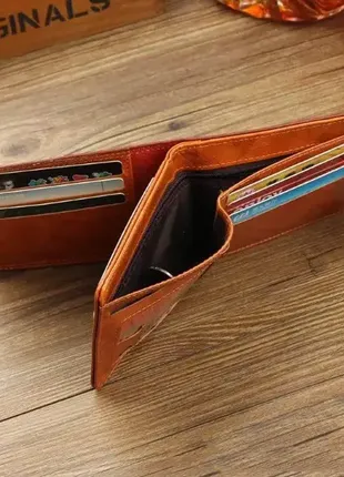 Мужской кошелек доллар черный коричневый3 фото