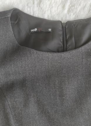 Сарафан классический крой серый с оборкой фирменный фирма оджи oodji odji на подкладке на подкладке3 фото