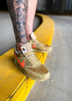 Мужские кроссовки nike air max 90 off white " desert ore "#найк