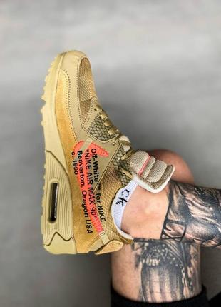 Мужские кроссовки nike air max 90 off white " desert ore "#найк4 фото