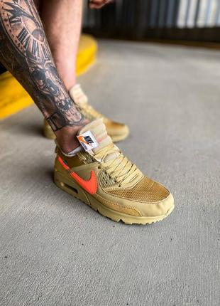 Мужские кроссовки nike air max 90 off white " desert ore "#найк6 фото