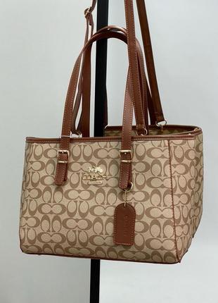 Сумка в стиле coach shopper bag brown