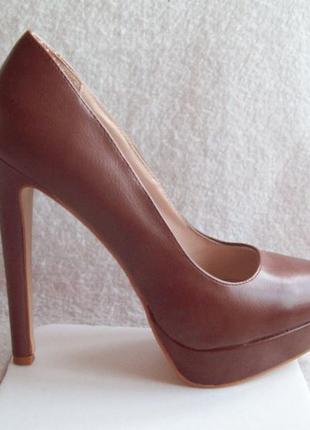 Туфлі шпилька платформа, устілка 25 см.