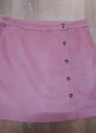 Юбка вельветова рожевого кольору